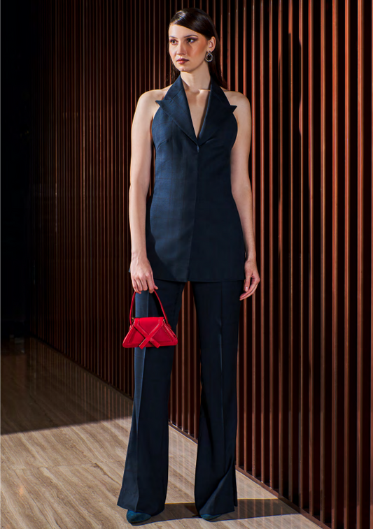 Womens Blue Check Outerwear For Summer