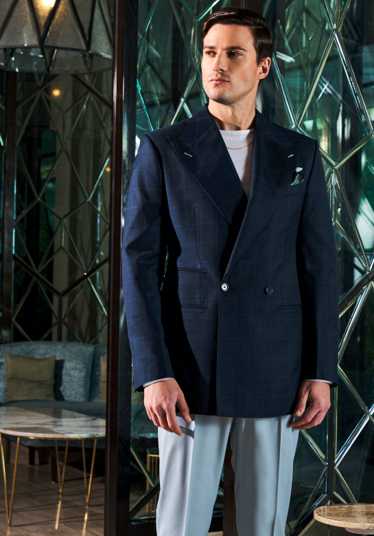 Mens Luxury Look Dark Royal Blue Coat