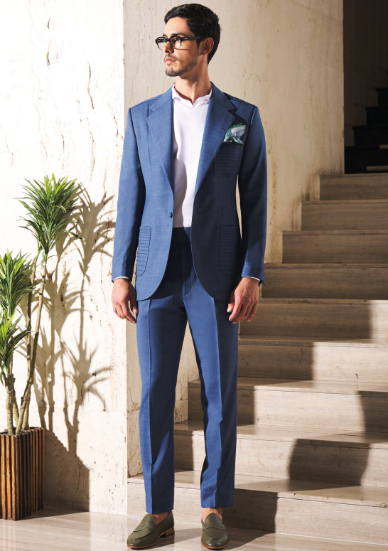 Mens Party Wear Navy Blue Suit