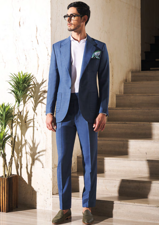 Mens Party Wear Navy Blue Suit