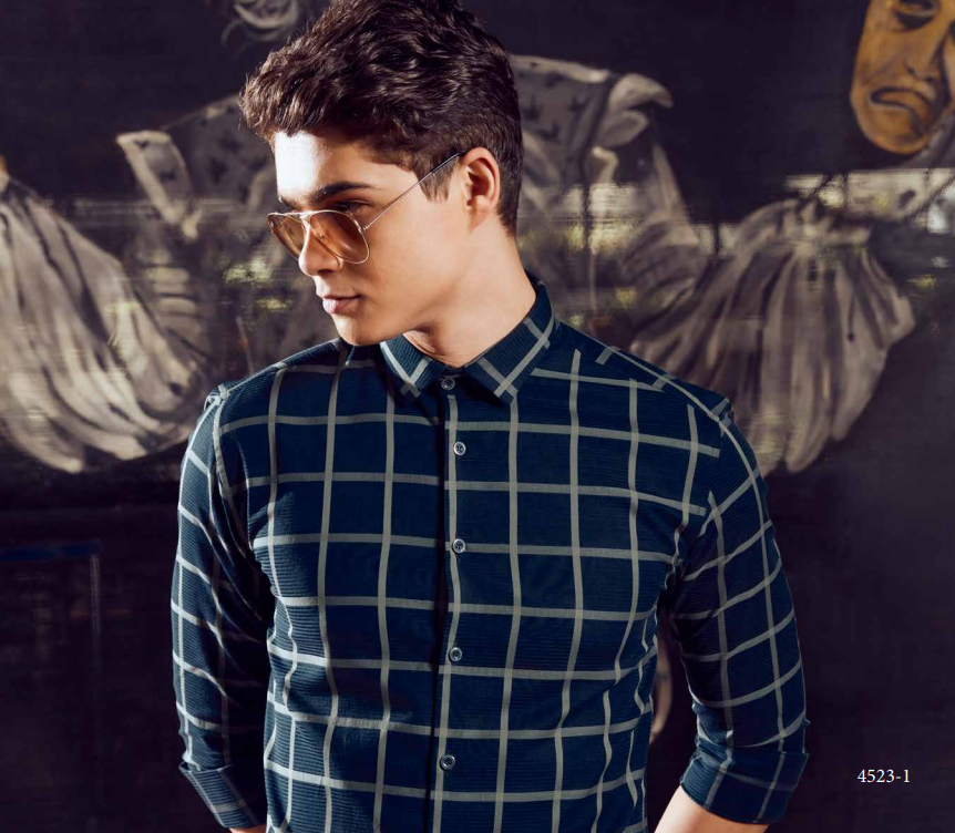 Medium Check Men's Dark Royal Blue Check Shirt