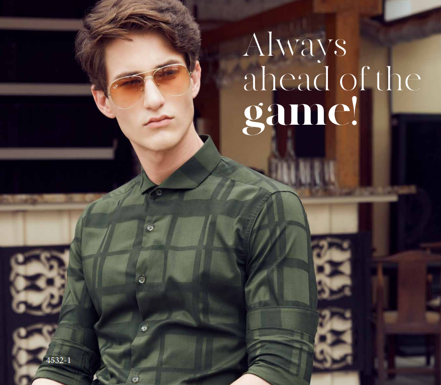 Mens Mustard Green Check Shirt