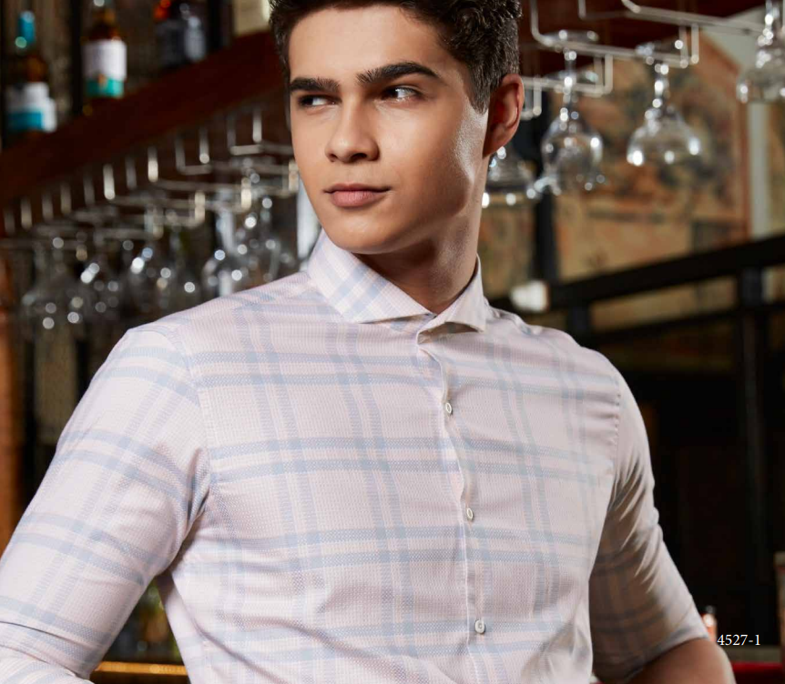 Mens Formal White Check Shirt