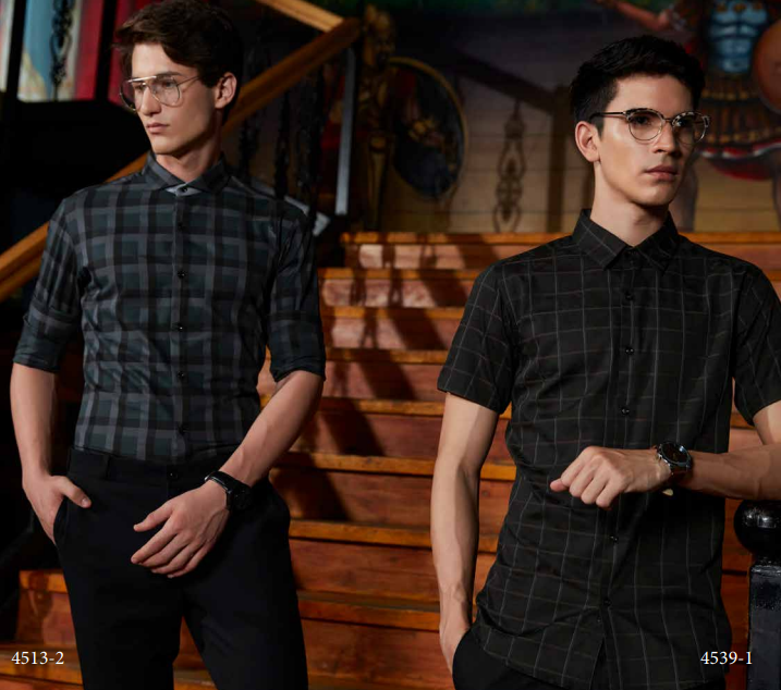 Mens Summer Formal Check Combo Shirts