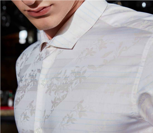 Mens Party Wear White Designer Shirt