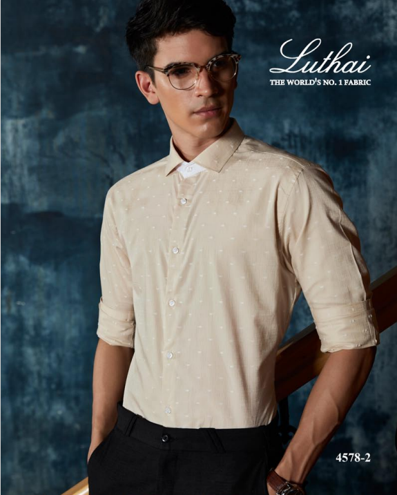 Mens Cream Color Formal Shirt