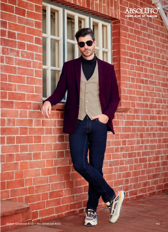 Mens Maroon Party Wear Open Jacket