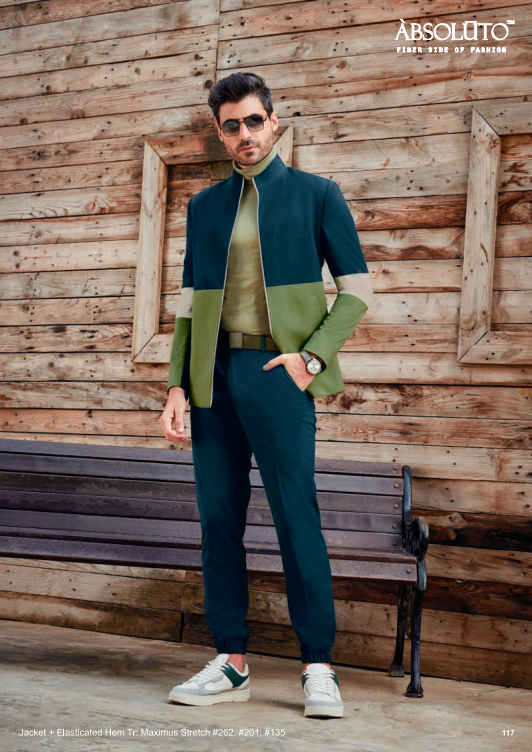 Mens Royal Blue and Olive Green Zipped Jacket