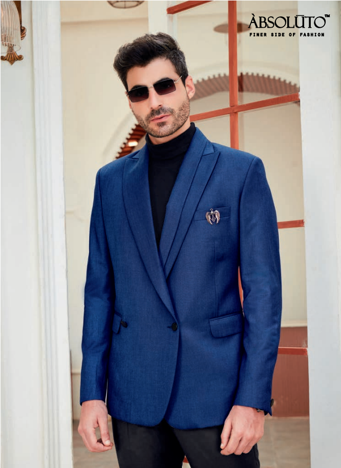 Mens Calypso Plain Blue Blazer