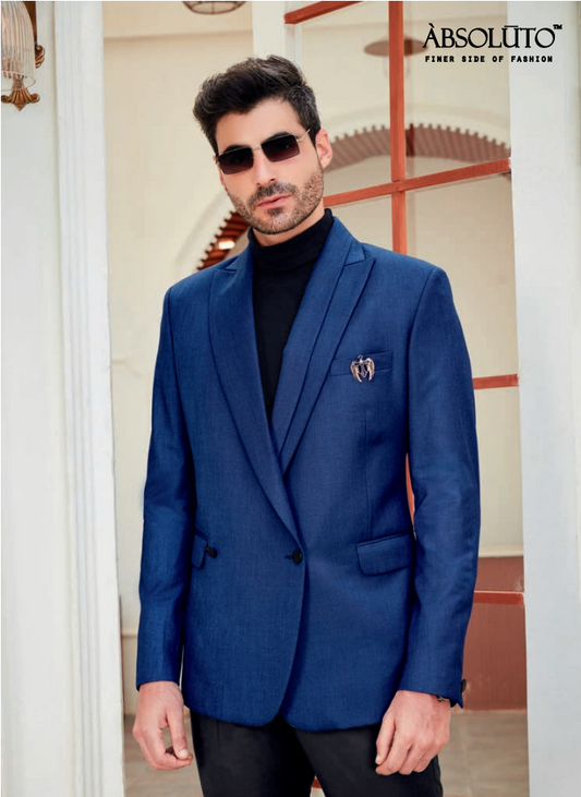 Mens Calypso Plain Blue Blazer