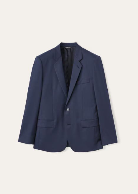 Cupro, Virgin Wool, Pale Blue Suit For Men