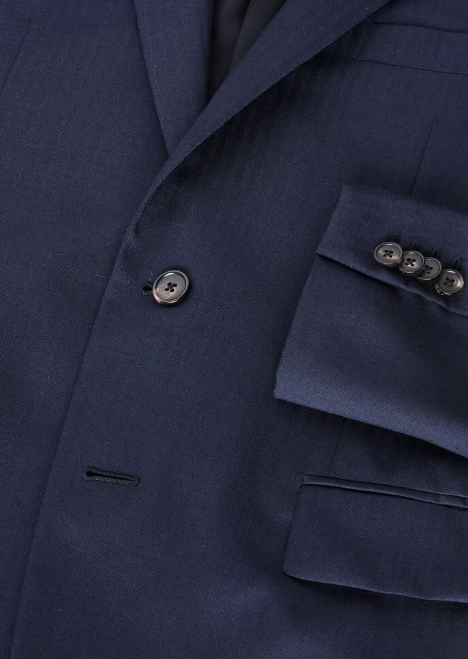 Cupro, Virgin Wool, Pale Blue Suit For Men