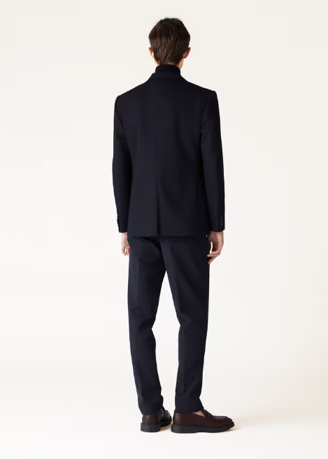 Cupro, Cotton, Diamond Black Suit For Men