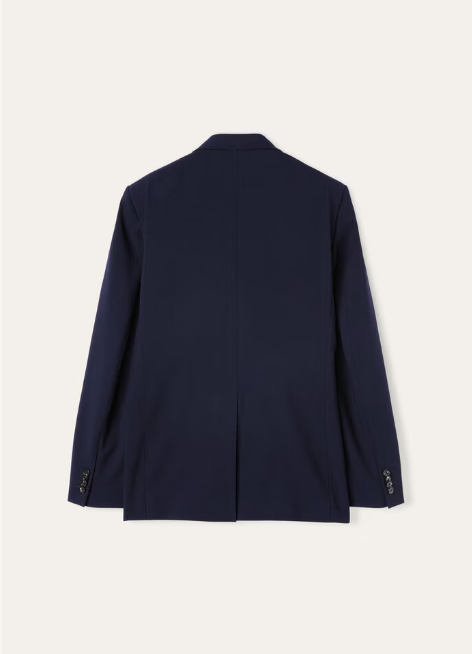 Cupro, Virgin Wool, Dark Blue Suit For Men