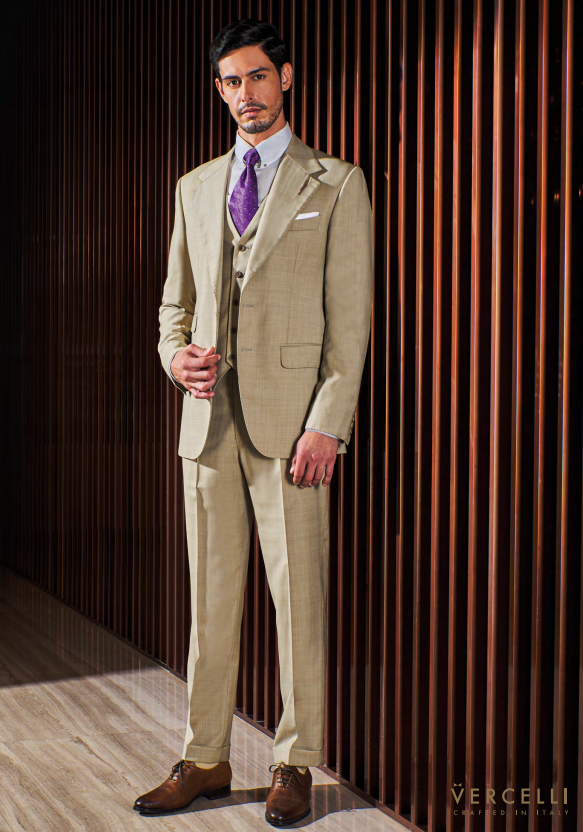 Men's Khaki Vercelli Suit