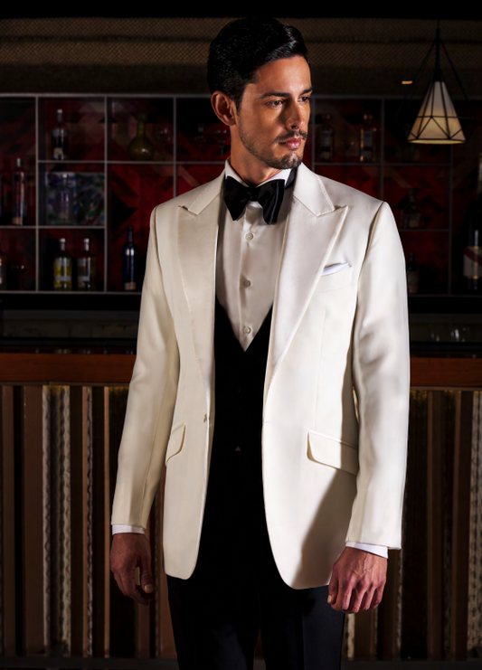 Mens White Party Wear Coat With Customisable Inner Coat