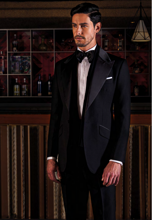 Mens Party Wear Black Three Piece Designer Dimond Cut Suit