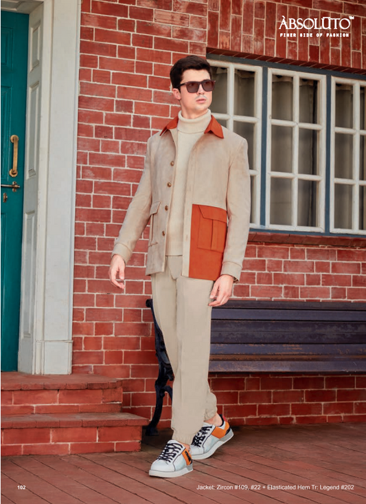 Mens Aesthetic Peach Jacket/Shacket with the Touch of Ochre