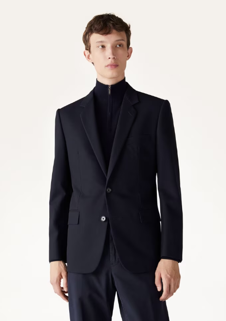 Cupro, Cotton, Diamond Black Suit For Men